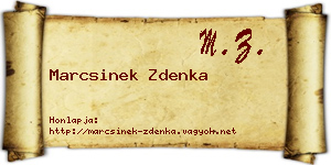 Marcsinek Zdenka névjegykártya